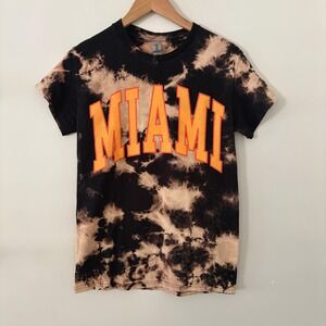 Upcycled Miami Champion Tee | Bleach‎ Dyed | Size Small